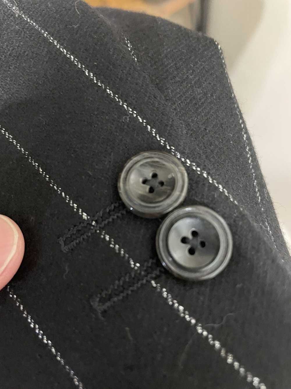 Emporio Armani Wool Silver Pinstripe Black Double… - image 12
