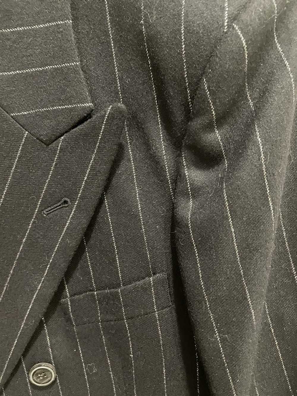 Emporio Armani Wool Silver Pinstripe Black Double… - image 5