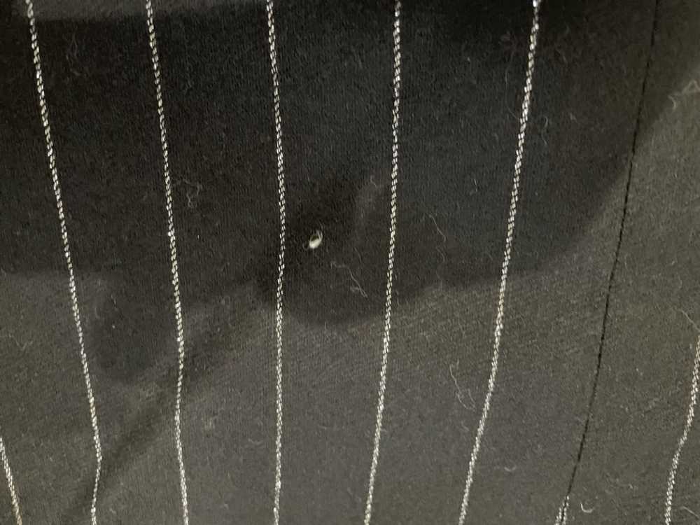 Emporio Armani Wool Silver Pinstripe Black Double… - image 9