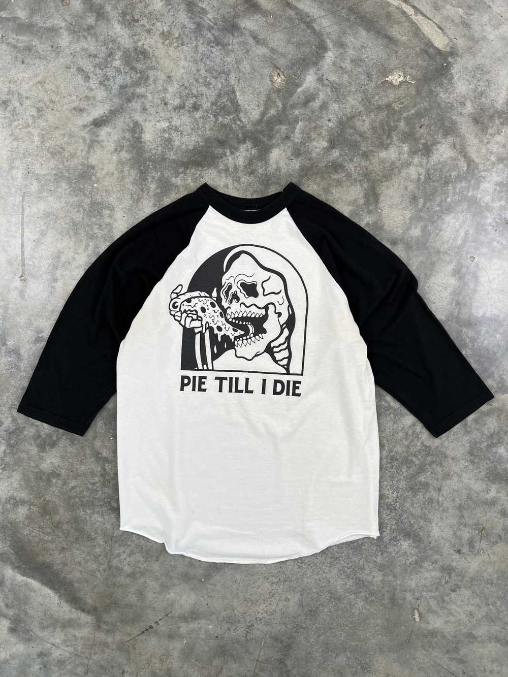 Vintage Sketchy Tank Pie Till Die 3/4 Sleeve Shir… - image 1