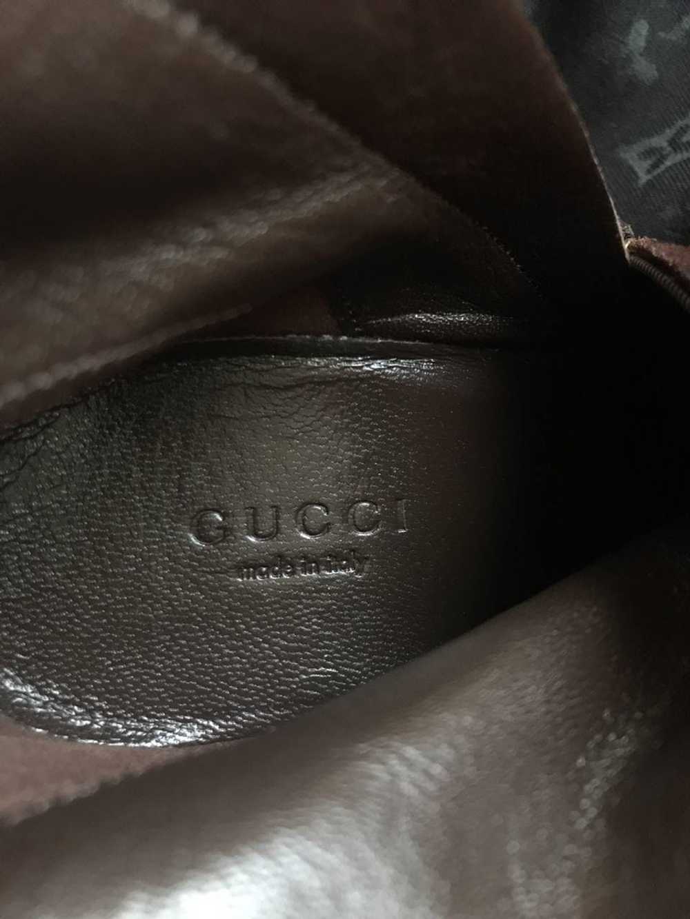 Gucci × Luxury Gucci Brown Courtney suede platfor… - image 8