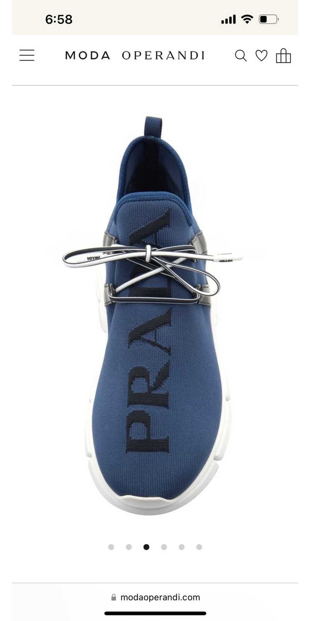 Prada Prada Women's Blue Logo-intarsia Stretch-kn… - image 2