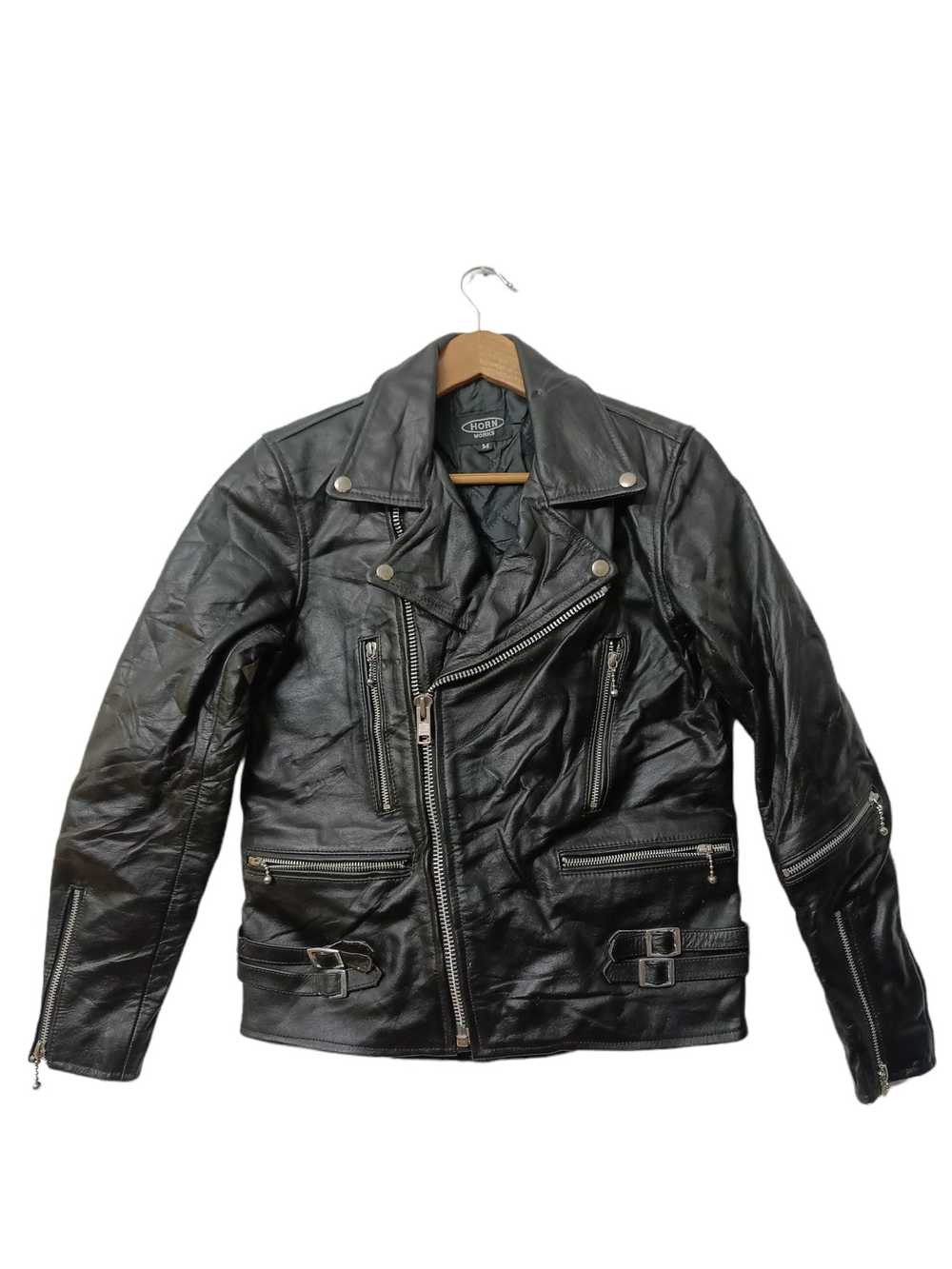 Leather Jacket × Vintage Vintage Double Collar Ho… - image 1