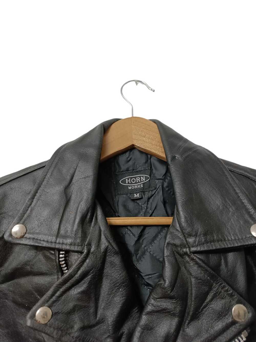 Leather Jacket × Vintage Vintage Double Collar Ho… - image 4