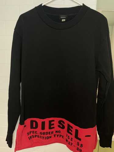 値下げ】 DIESEL◇ダメージ加工スウェット/M/コットン/RED Mサイズ