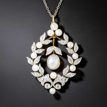 Shreve & Co. Edwardian Natural Pearl and Diamond … - image 1