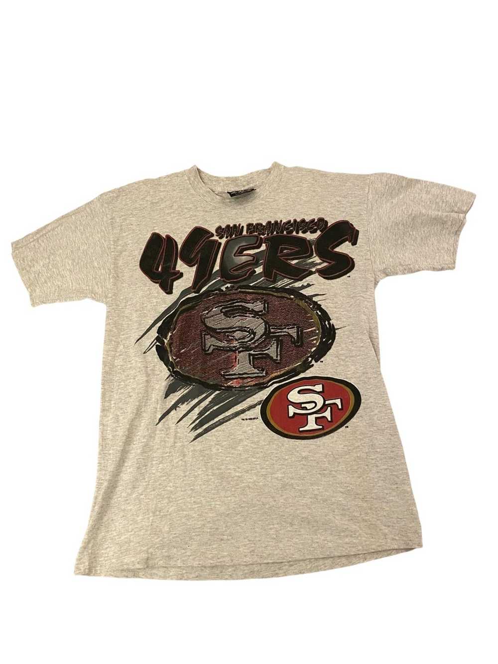 vtg SAN FRANCISCO 49ERS ALL-OVER T-Shirt L football magic johnson single  stitch