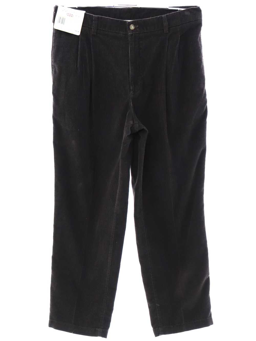 1990's Savane Mens Dark Brown Corduroy Pants - Gem