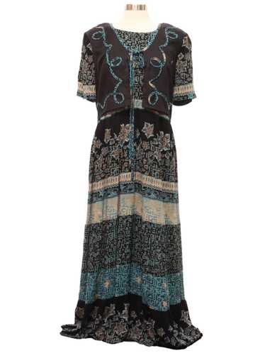 1990's Carole Little USA Rayon Hippie Dress