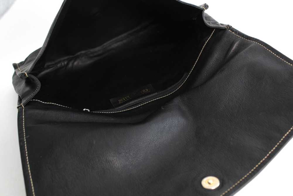 Vintage 1970s Italian Embossed Leather Large Clut… - image 10