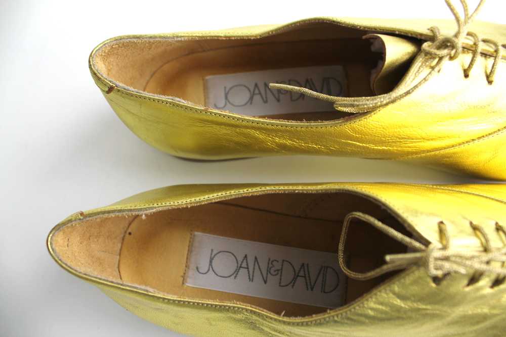 Vintage Joan & David Gold Leather Oxfords - Never… - image 10