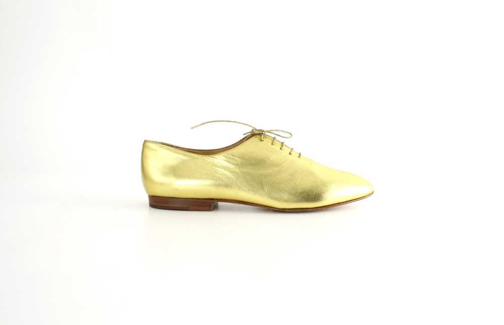 Vintage Joan & David Gold Leather Oxfords - Never… - image 11