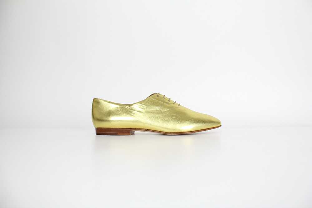 Vintage Joan & David Gold Leather Oxfords - Never… - image 1