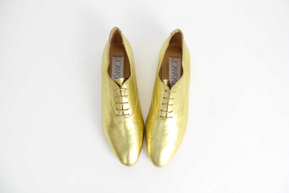 Vintage Joan & David Gold Leather Oxfords - Never… - image 3