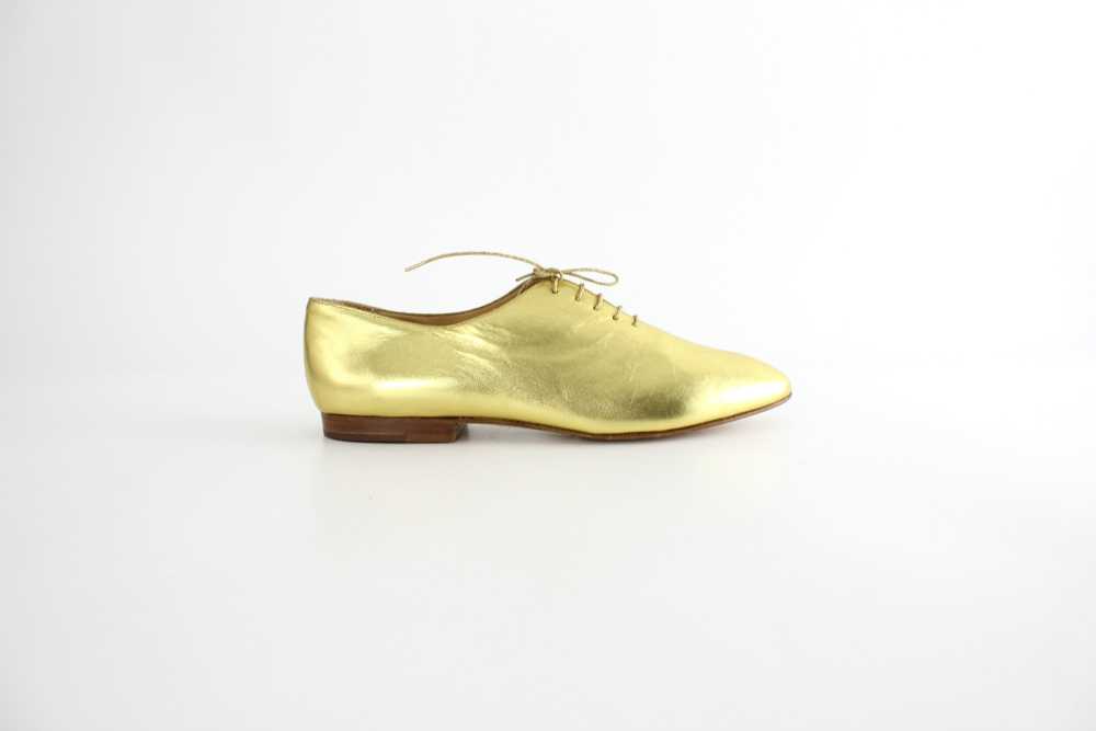 Vintage Joan & David Gold Leather Oxfords - Never… - image 4