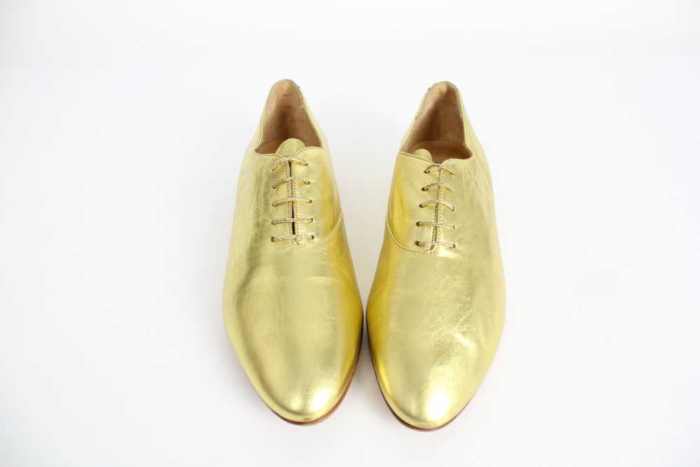 Vintage Joan & David Gold Leather Oxfords - Never… - image 5