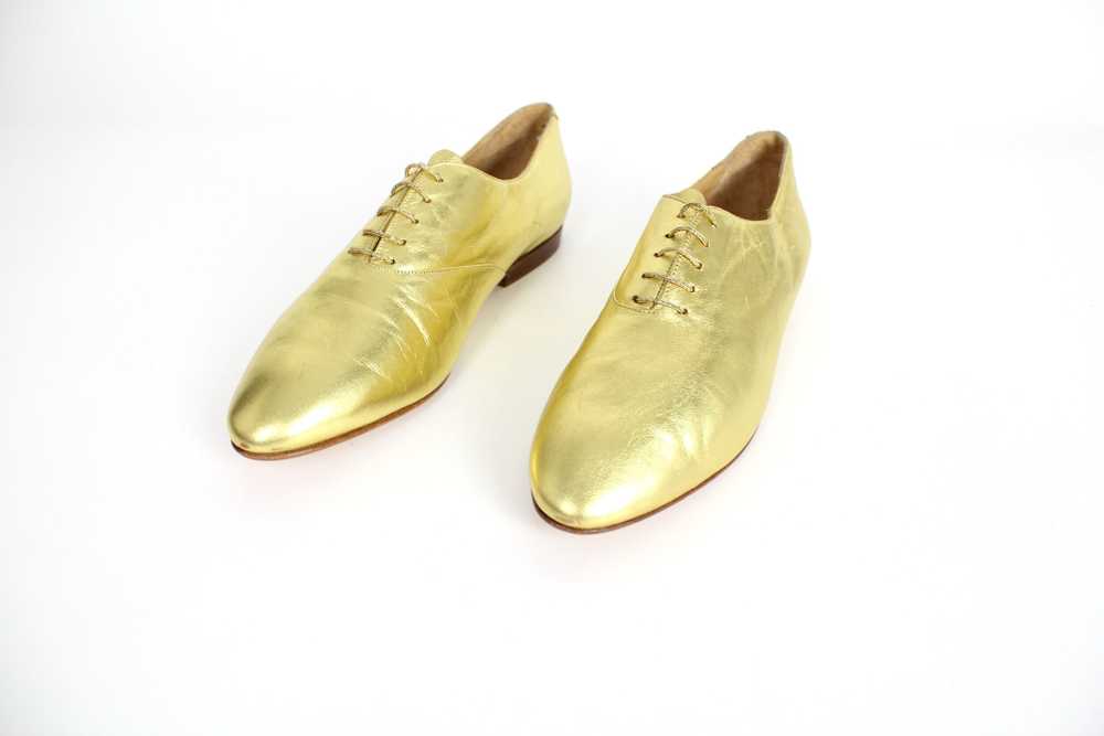 Vintage Joan & David Gold Leather Oxfords - Never… - image 6