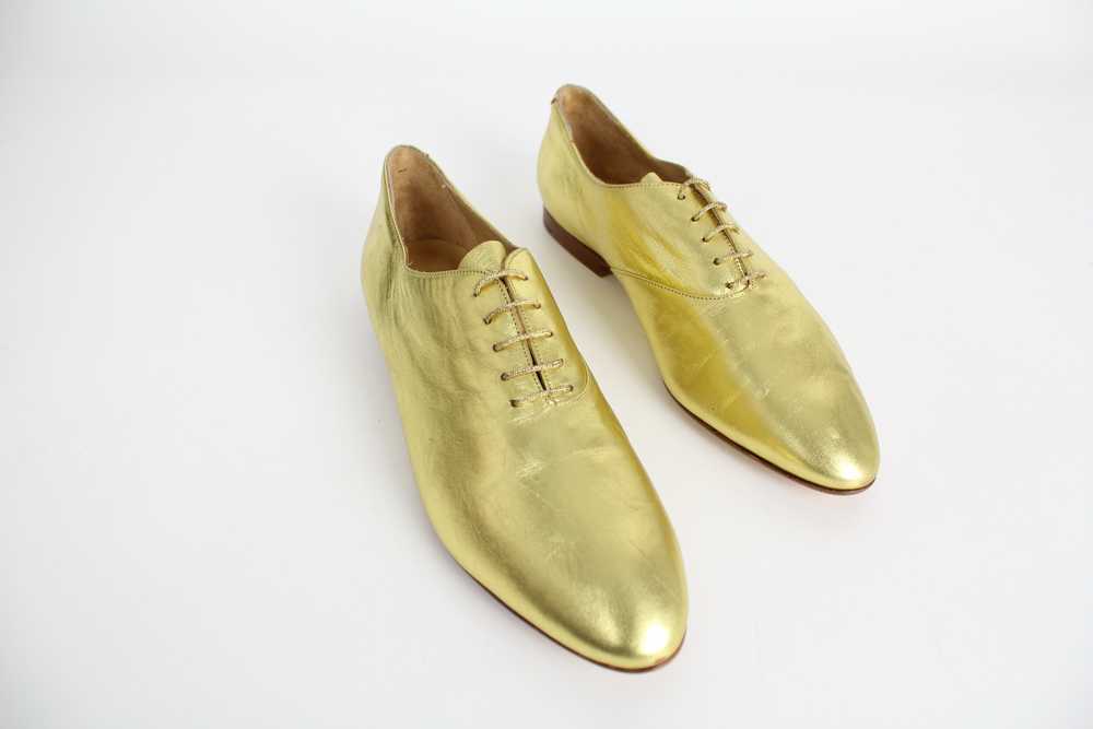 Vintage Joan & David Gold Leather Oxfords - Never… - image 7