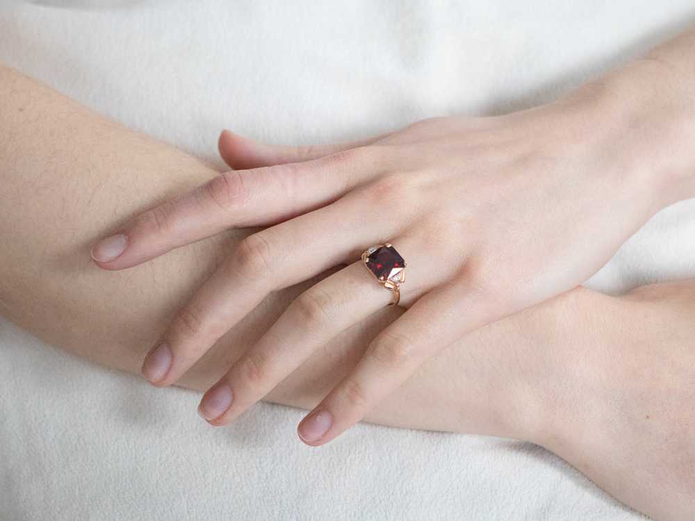 Vintage Garnet and Diamond Ring - image 10