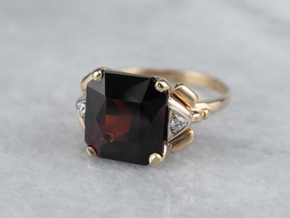 Vintage Garnet and Diamond Ring - image 1