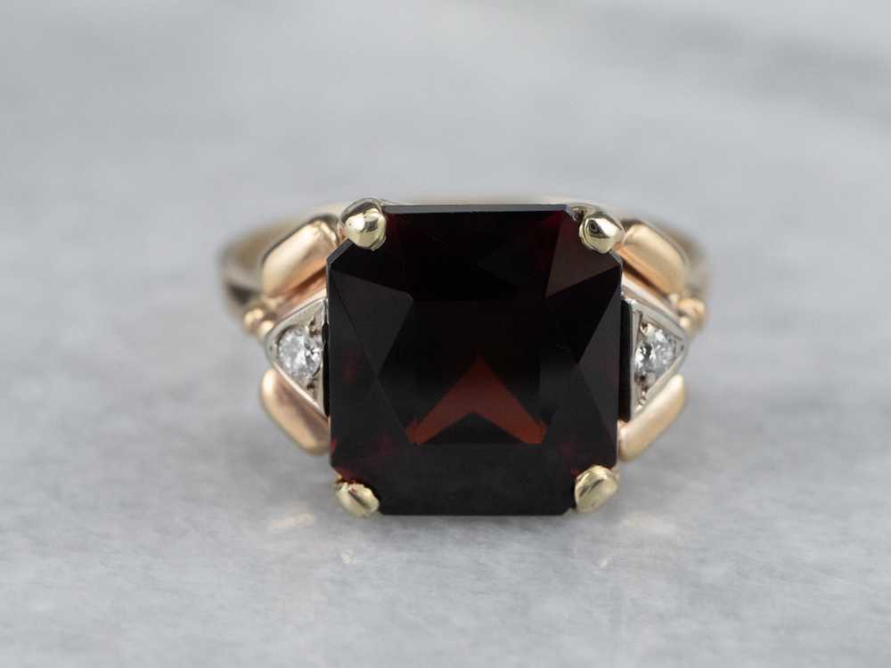 Vintage Garnet and Diamond Ring - image 2