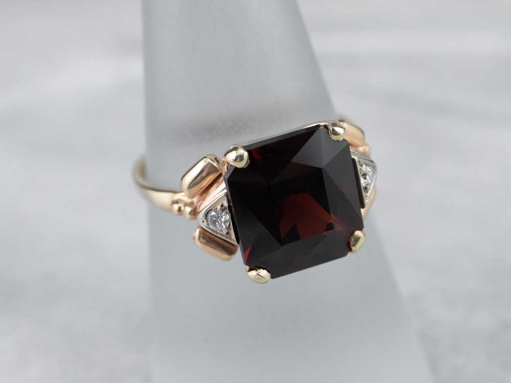 Vintage Garnet and Diamond Ring - image 7