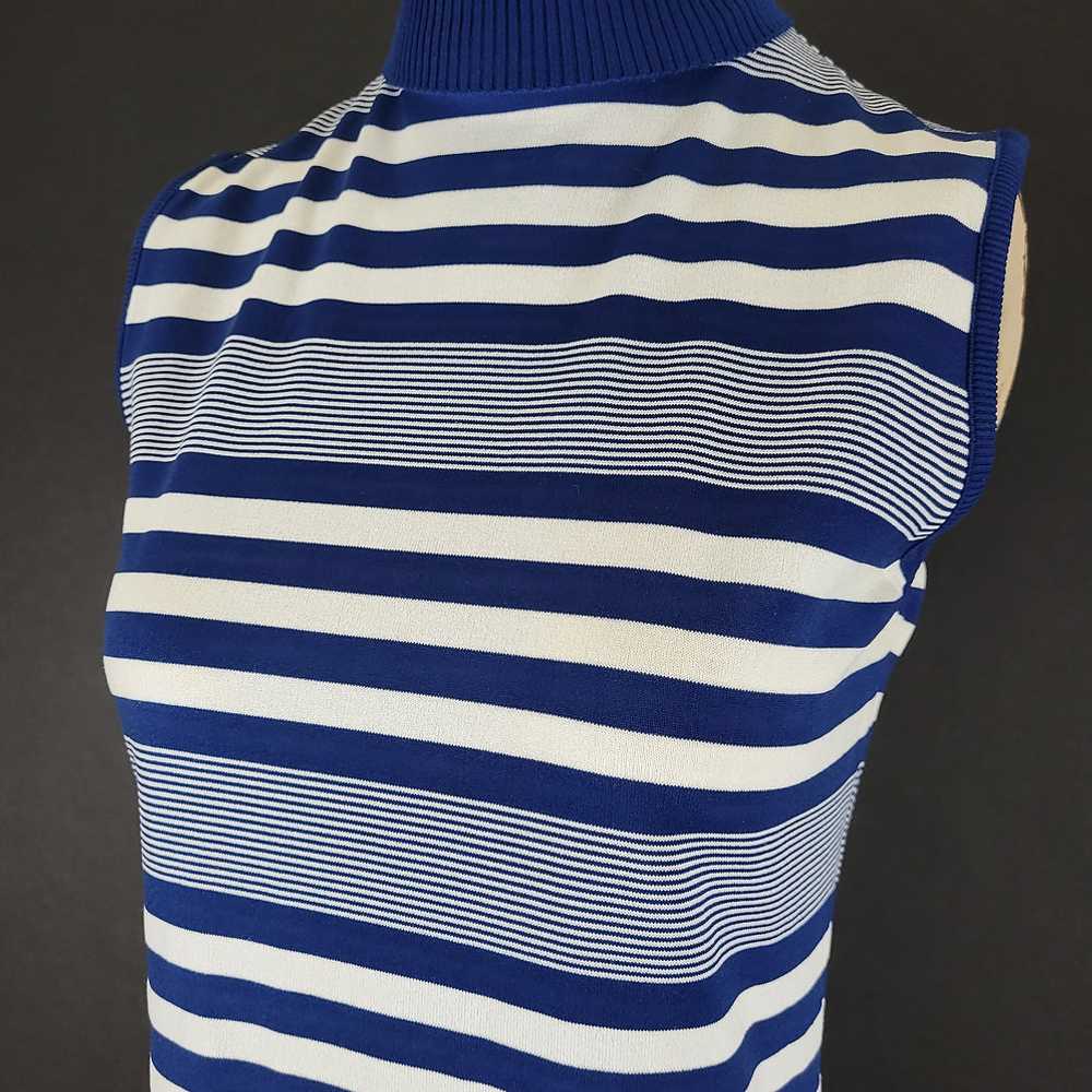 70s Striped Sleeveless Turtleneck Top - image 3