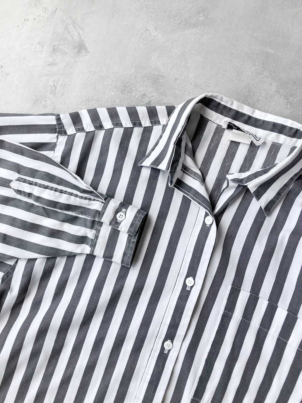 Striped Cotton Shirt 90's - Oversized Medium - image 2