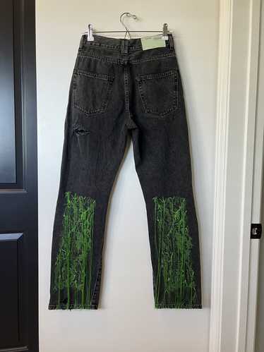Off-White Distressed Embroidered Jeans