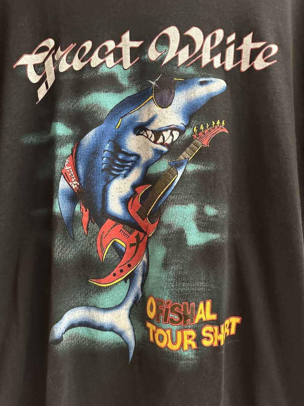 Vintage 80s Great White Bite Back Tour T-Shirt XL Tee Ofishal concert