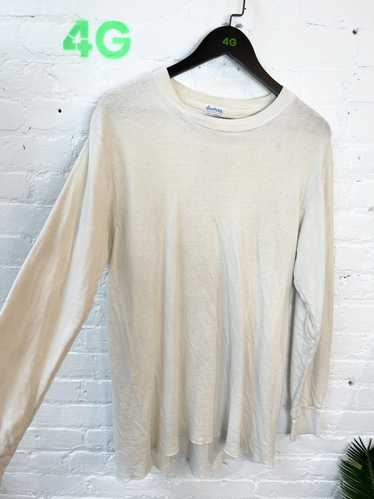 Vintage Vintage 70s THRASHED BLANK WHITE LONG SLEE