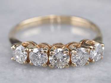 Diamond and Gold Wedding Band - image 1
