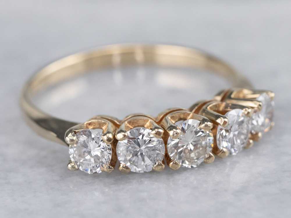 Diamond and Gold Wedding Band - image 2