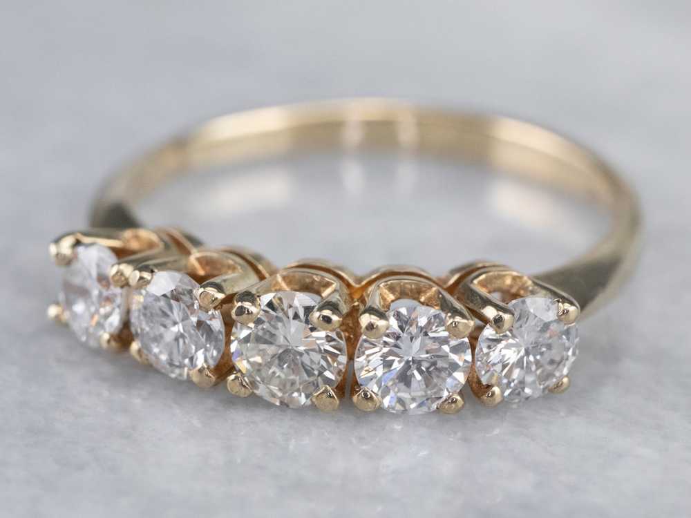 Diamond and Gold Wedding Band - image 3