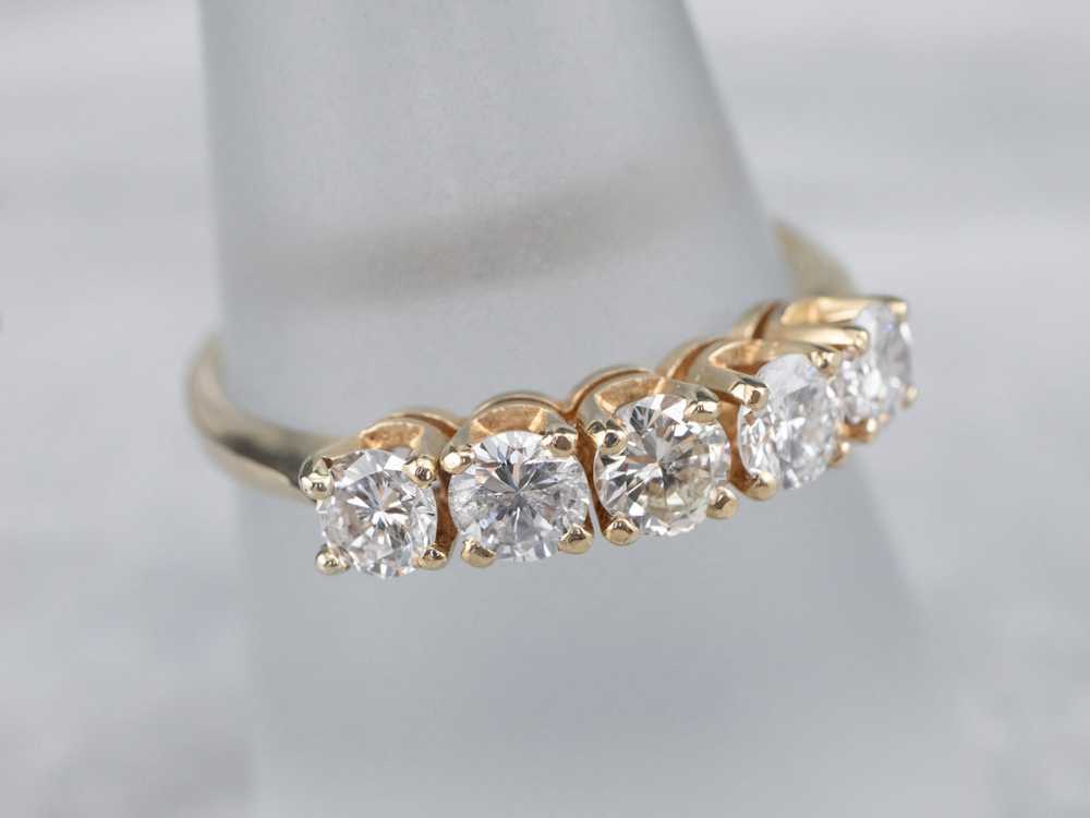Diamond and Gold Wedding Band - image 7