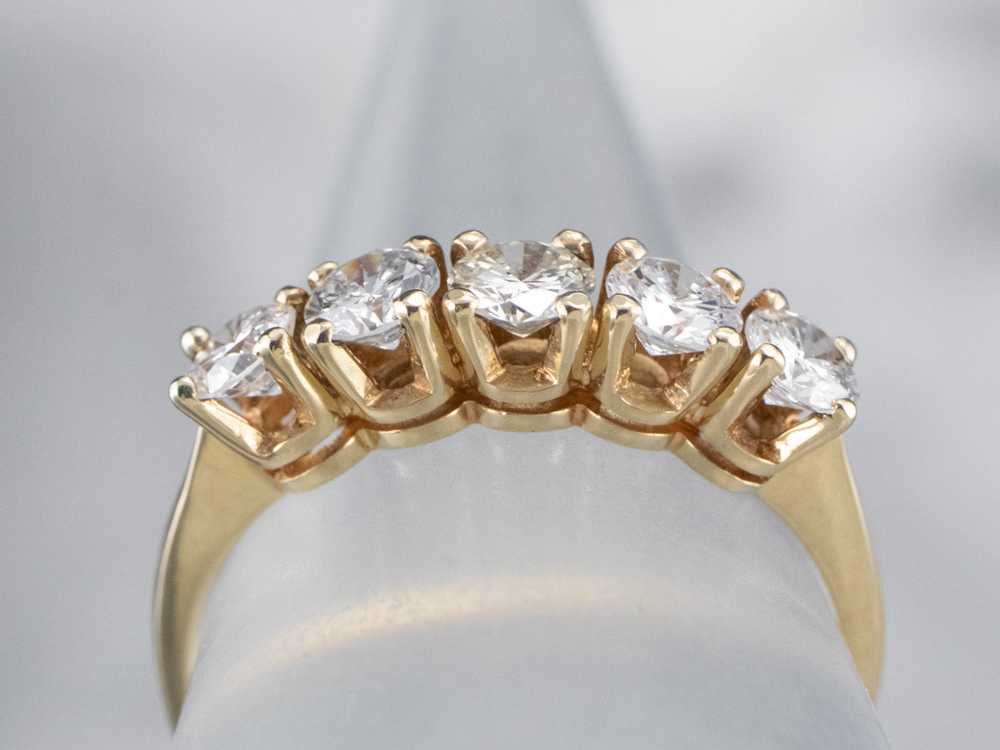 Diamond and Gold Wedding Band - image 8