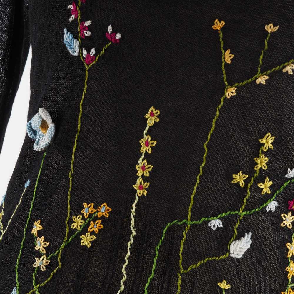 Kenzo Kenzo Jungle Vintage Black Floral Mesh Top … - image 2