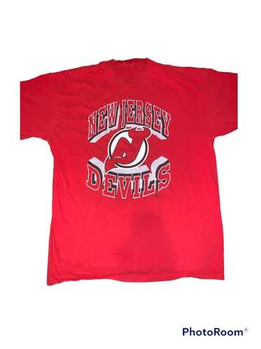 CustomCat New Jersey Devils Retro 90's NHL Crewneck Sweatshirt Ash / M