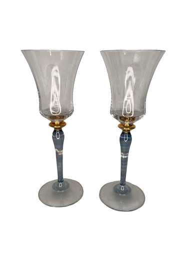 Set of 2 Blue Stem Aperitif Glasses - image 1