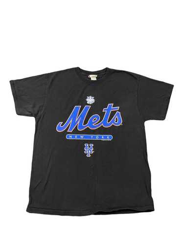 Vintage NY Mets Majestic Pinstripe Tshirt Logo Hiphop MLB 