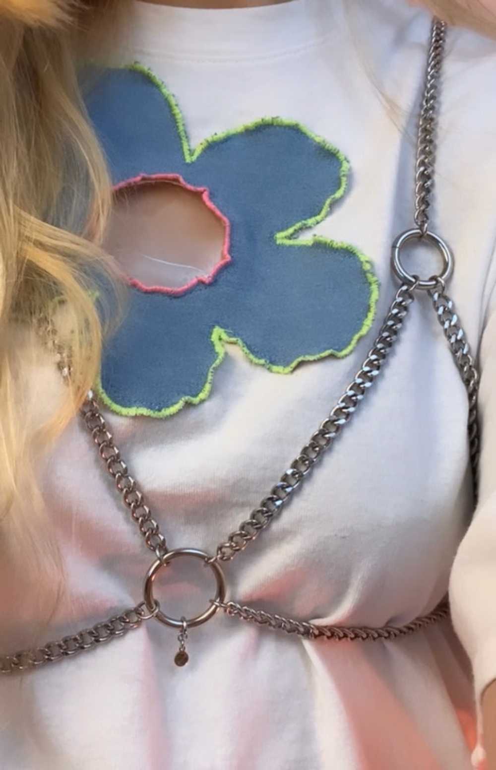 Custom silver chain bra top - image 4