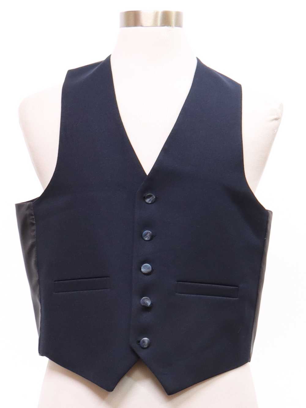 1980's Mens Dark Blue Suit Vest - image 1