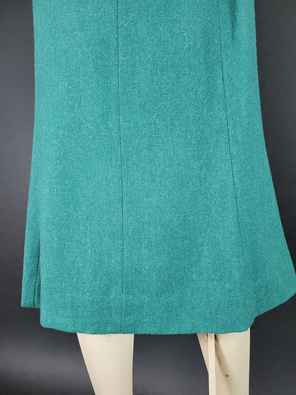 70s Young Pendleton Green Wool Skirt - image 11