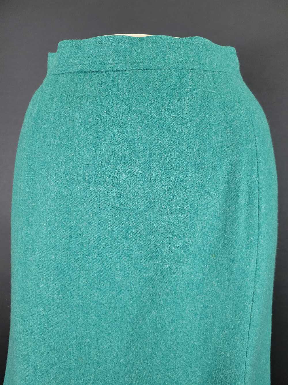 70s Young Pendleton Green Wool Skirt - image 2