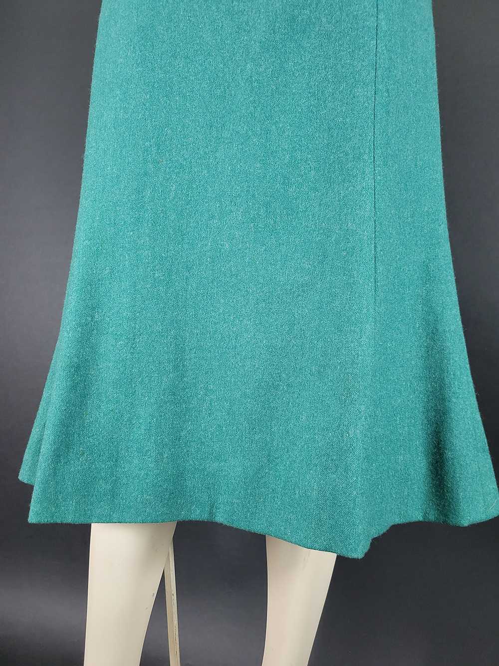 70s Young Pendleton Green Wool Skirt - image 3
