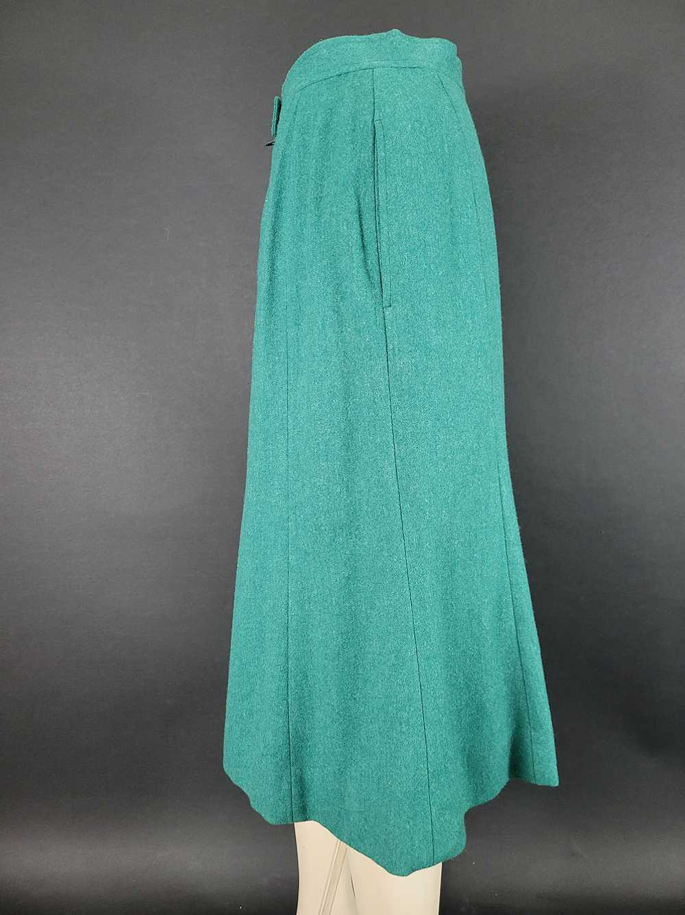 70s Young Pendleton Green Wool Skirt - image 6
