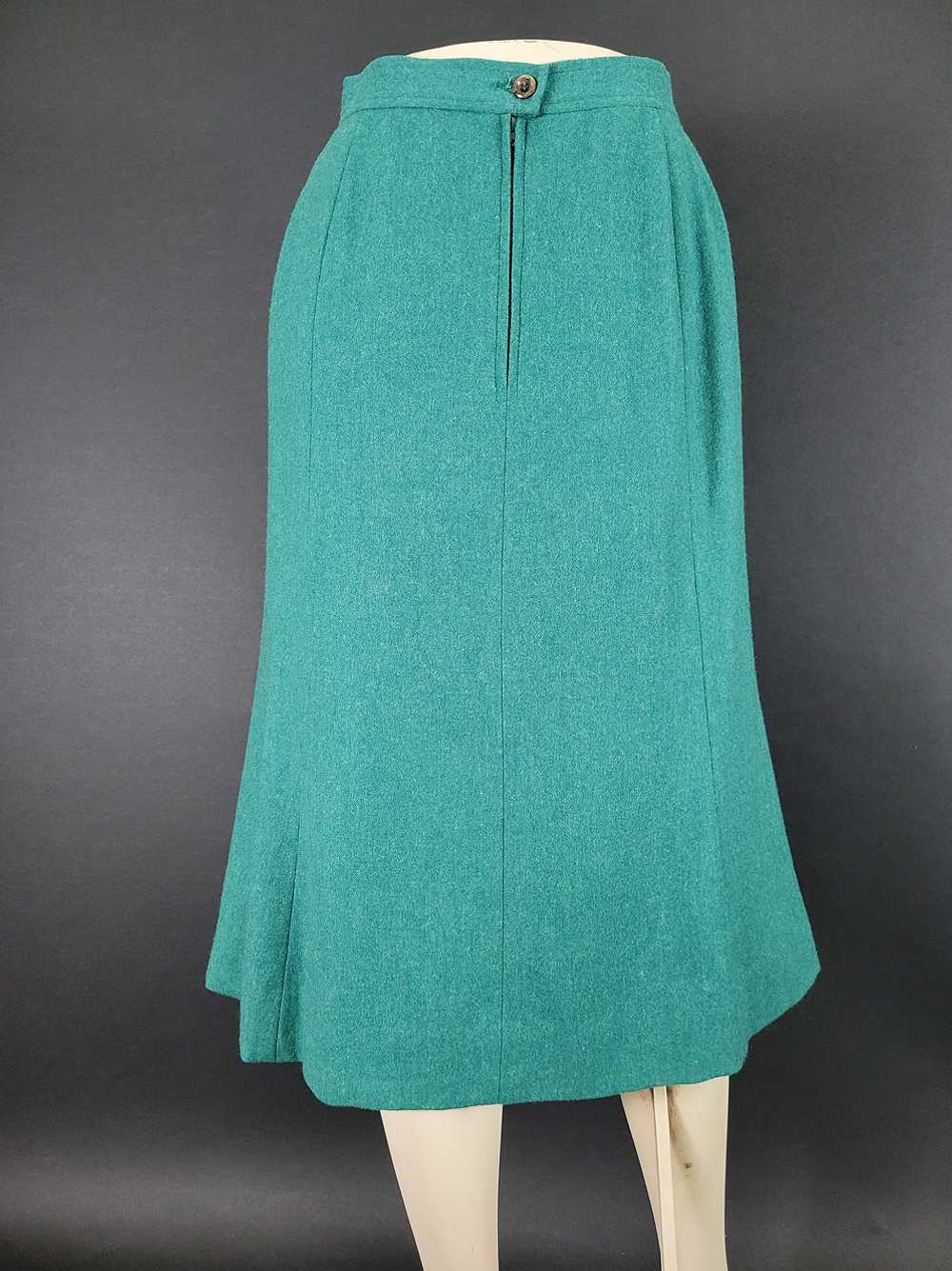 70s Young Pendleton Green Wool Skirt - image 8