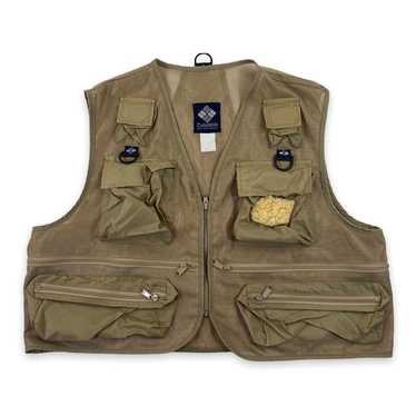 Columbia Vintage Fishing Vest Men's XL Brown Cotton G… - Gem