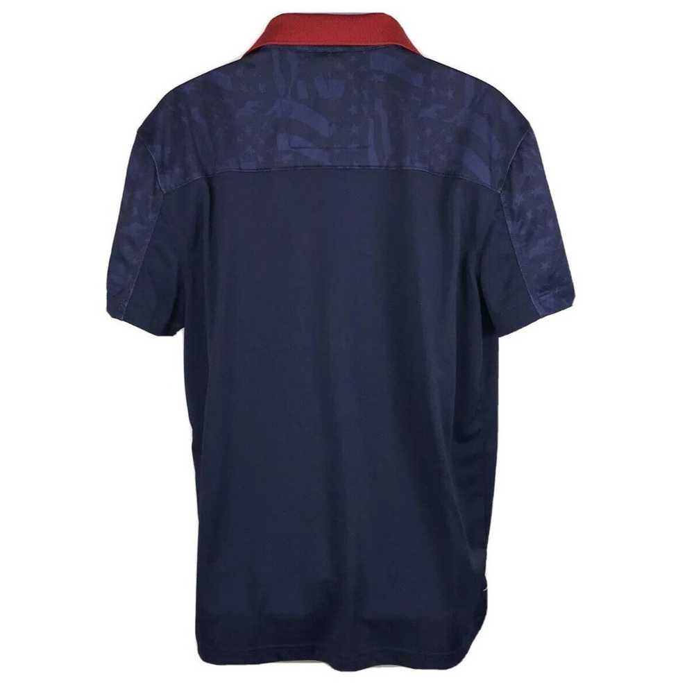 Nautica Jersey Short Sleeve Navy Blue Red America… - image 7