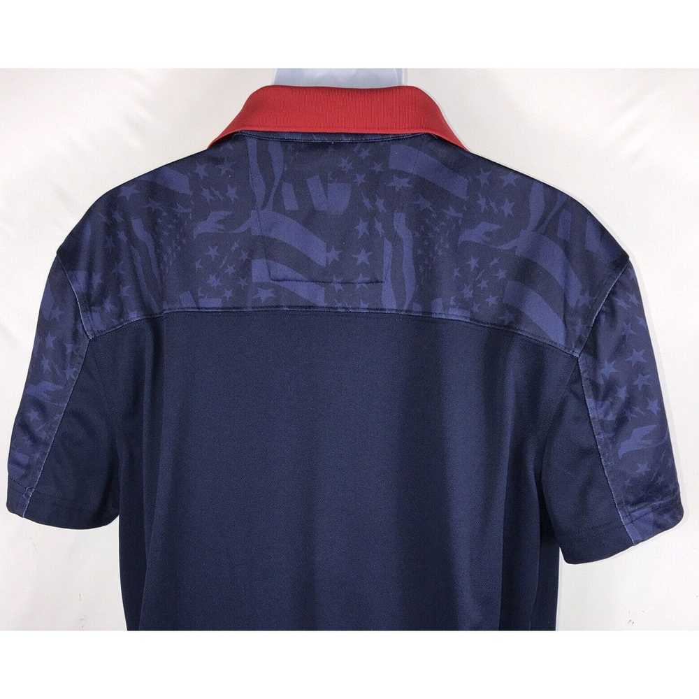 Nautica Jersey Short Sleeve Navy Blue Red America… - image 8